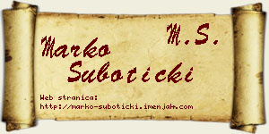 Marko Subotički vizit kartica